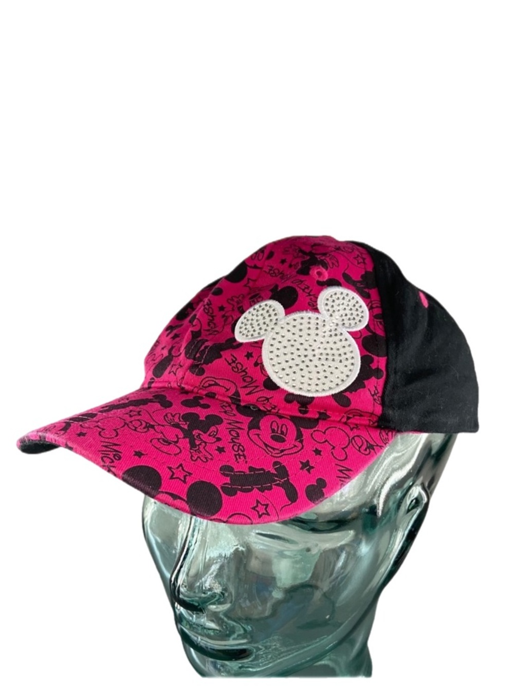 Disney Parks Mickey Mouse Embellished Hat Cap Youth Graffiti Logo Sz 8-14 Years
